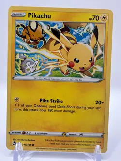 Pikachu #49/195 Silver Tempest Pokemon Common Card - Image 1