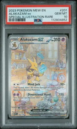 2023 POKEMON MEW EN-151 SPECIAL ILLUSTRATION RARE #201 ALAKAZAM EX PSA 10 - Image 1