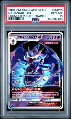 2018 POKEMON SM BLACK STAR PROMO #SM125 NAGANADEL GX PSA 10 - Image 1