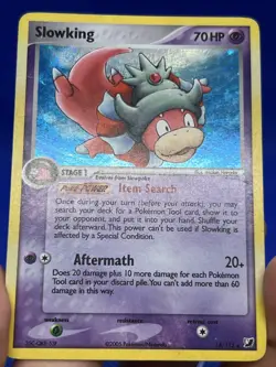 2005 Pokemon EX Unseen Forces Slowking 14/115 Holo Rare DMG/Creased - Image 3