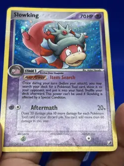 2005 Pokemon EX Unseen Forces Slowking 14/115 Holo Rare DMG/Creased - Image 4