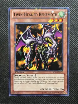YuGiOh! - Twin-Headed Behemoth BP01-EN158 Starfoil 1st Edition Moderately Played - Image 1
