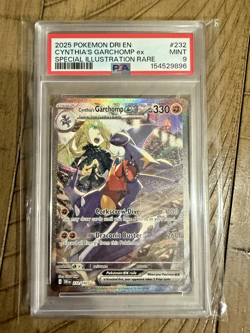 PSA 9 Cynthia's Garchomp ex 232/182 Sv10: Destined Rivals Holo - Image 1