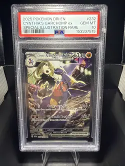PSA 10 Cynthia's Garchomp ex 232/182 Sv10: Destined Rivals Holo - Image 1