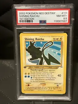 Neo Destiny 1st Edition Rare Holo Shining Raichu 111/105 PSA 8.5 - Image 2