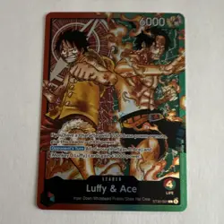 Bandai One Piece Card Game Luffy & Ace ST30-001 Eng Alt Art Foil Leader 6000 - Image 1