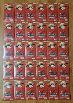 One Piece OP-13 Carrying on His Will Sleeved Booster Packs (LOT OF 30) IN HAND - Image 1
