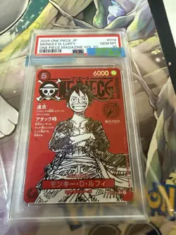 Monkey D. Luffy 2025 One Piece Magazine Vol 20 Promo Japanese ST21-014 SR PSA 10 - Image 1