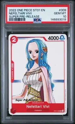 2022 ONE PIECE 009 NEFELTARI VIVI SUPER PRE-RELEASE PSA 10 GEM MINT - Image 1