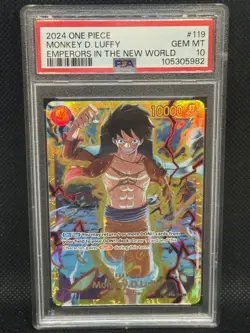 One Piece Monkey.D.Luffy PSA 10 OP09-119 Emperors in the New World Foil Gem Mint - Image 1