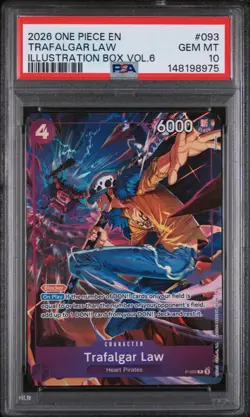 2026 One Piece Trafalgar Law Illustration Box Vol.6 P-093 Foil English PSA 10 - Image 1