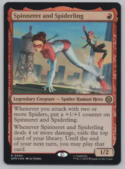 MTG - FOIL Spinneret and Spiderling - Marvel's Spider-Man (SPM) -r412 - Image 1