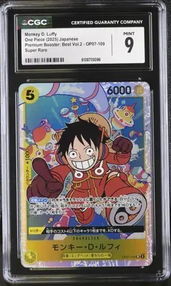 CGC 9 ONE PIECE Monkey D. Luffy OP07-109 SR Premium Booster Vol. 2 - Image 1