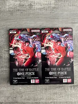 x2 One Piece TCG English OP-16 The Time of Battle Sleeved Blister Booster Pack - Image 1