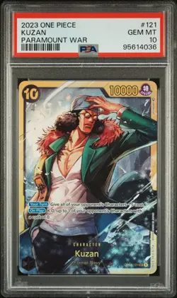 2023 ONE PIECE PARAMOUNT WAR OP02 #121 KUZAN PARAMOUNT WAR - PSA 10 - Image 1