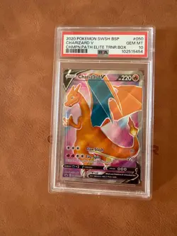 Pokemon TCG Charizard v SWSH050 Black Star Promo PSA10 - Image 1