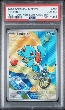 2026 POKEMON MEP EN-ME BLACK STAR PROMO #039 SQUIRTLE PSA 10 - Image 1