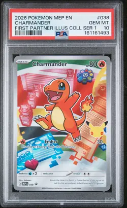2026 POKEMON MEP EN-ME BLACK STAR PROMO #038 CHARMANDER PSA 10 - Image 1