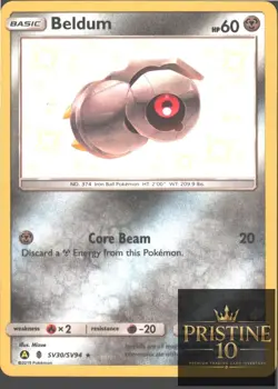 BELDUM SV30/SV94 SHINY RARE HIDDEN FATES SHINY VAULT POKEMON HOLO NM - Image 1