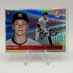 2025 Topps Chrome Platinum - New York Yankees Ben Rice Rookie Card Prism #311 - Image 1