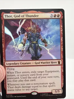 MTG Foil Thor, God of Thunder Card #156 Marvel Super Heroes NM Magic - Image 3