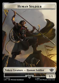 (x4) Human Soldier - Human 0002 Set of 4 Double Sided Token LOTR MTG NM - Image 1