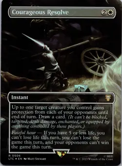 MTG Courageous Resolve (Borderless) Foil NM Commander Lord of the Rings LOTR - Image 1