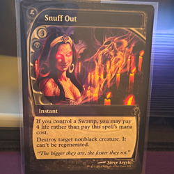 Snuff Out Mystery Booster MTG Regular Common Black EN #187 Alt Art 3B - Image 1