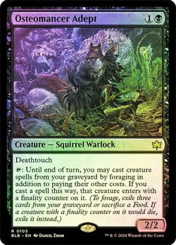 Magic The Gathering MTG OSTEOMANCER ADEPT FOIL Bloomburrow NM Near Mint - Image 1