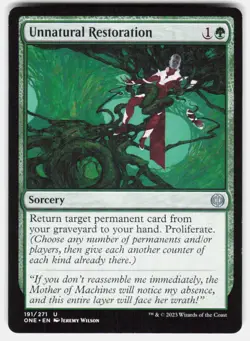 Unnatural Restoration 191 Phyrexia: All Will Be One Magic: The Gathering LP - Image 2