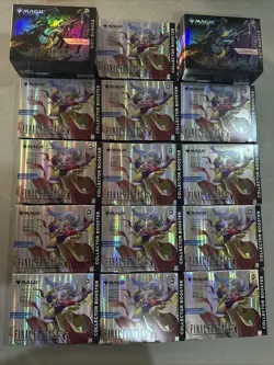 15 Lot Magic The Gathering Final Fantasy Collector Omega Booster Box Gift Bundle - Image 1