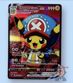 Pikachu One Piece Chopper Cosplay Cute Doujin ACG HOLO Card - Near Mint C. - Image 1