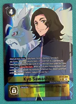 Bandai Digimon Card Game Kyo Sawashiro BT5-088 Rare Foil Alt Art ENG - Image 1
