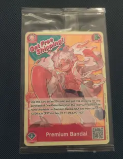 One Piece TCG Monkey D. Luffy Premium Bandai SEALED Free Shipping Card - Image 1