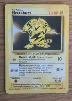 Pokemon TCG Electabuzz Base Set Non-Holo Rare Card 20/102 MP - Image 1