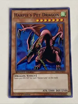 Yugioh Harpie's Pet Dragon - 1st Edition NM - Plus Free Holo Card - C - Image 1