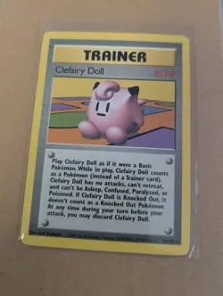 1995 POKEMON TRAINER CLEFAIRY DOLL BASE SET 70/102 PRE OWNED USED CARD - Image 1