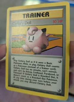 1995 POKEMON TRAINER CLEFAIRY DOLL BASE SET 70/102 PRE OWNED USED CARD - Image 3