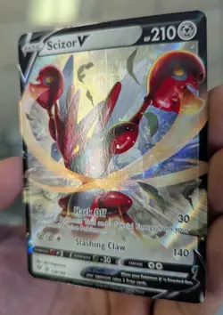2020 POKEMON SCIZOR V 118/189 HOLOGRAPHIC DARKNESS ABLAZE SET USED CARD - Image 3