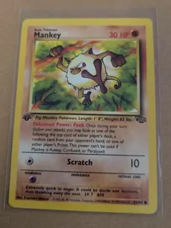 1995 POKEMON MANKEY JUNGLE SET 1ST EDITION 55/64 PRE OWNED USED CARD - Image 1