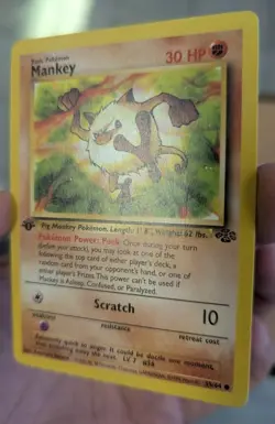 1995 POKEMON MANKEY JUNGLE SET 1ST EDITION 55/64 PRE OWNED USED CARD - Image 3