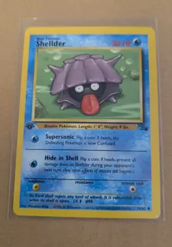 1995 SHELLDER 54/62 1ST EDITION FOSSIL SET PRE OWNED USED CARD - Image 1