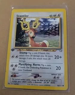 1995 POKEMON STANTLER 1ST EDITION 76/111 NEO GENESIS SET PRE OWNED USED CARD - Image 1