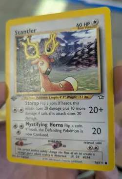 1995 POKEMON STANTLER 1ST EDITION 76/111 NEO GENESIS SET PRE OWNED USED CARD - Image 3
