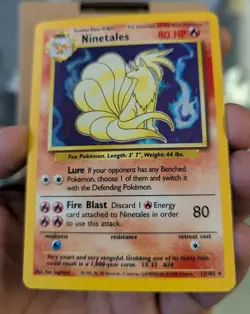1995 POKEMON 12/102 NINETALES HOLO BASE SET MODERATELY USED CARD - Image 3
