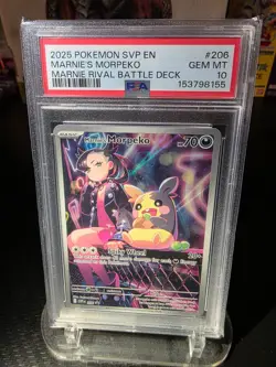 PSA 10 Marnie's Morpeko 206 Scarlet & Violet Black Star Promo Pokemon Card - Image 1