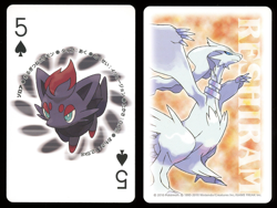 2010 Zorua 5 of Spades Pokemon Black & White Reshiram Playing Card Japan - Image 1