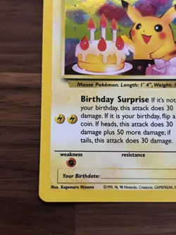 2000 Pokemon Birthday Pikachu Promo Card Wotc 24/53 - Image 4