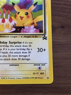 2000 Pokemon Birthday Pikachu Promo Card Wotc 24/53 - Image 5