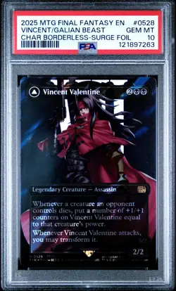 2025 MTG Final Fantasy #0528 Vincent/Galian Beast Char-Surge Foil PSA 10 - Image 1
